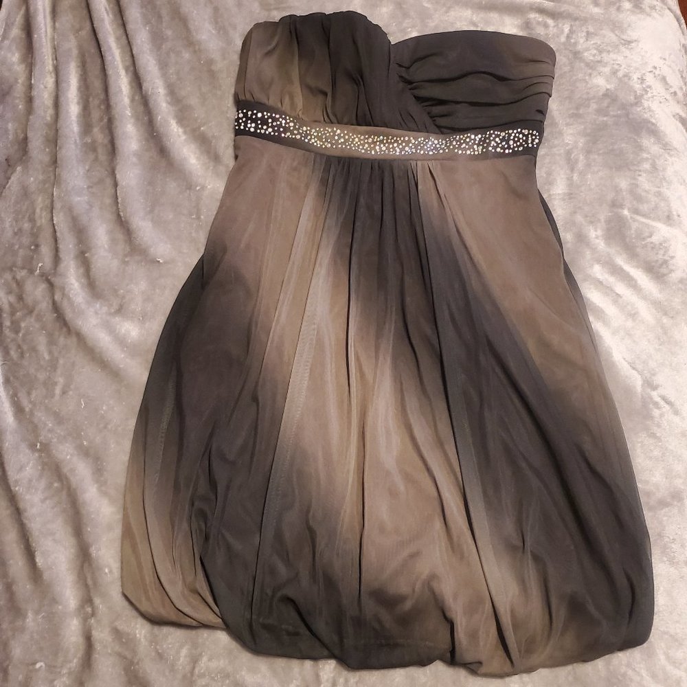 Dress with rhinestone band